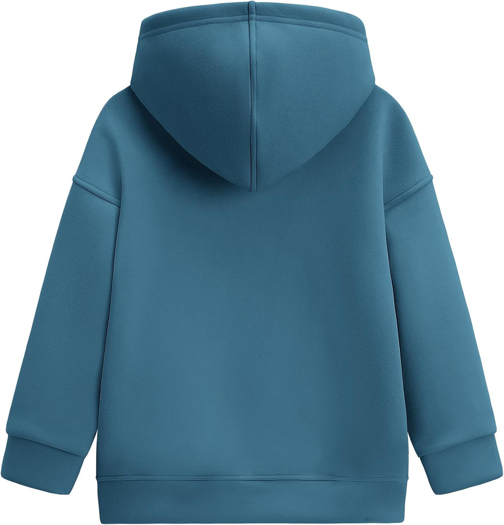 Kids Full Zip Up Hoodies Unisex Long Sleeve Soft Warm Sweatshirts