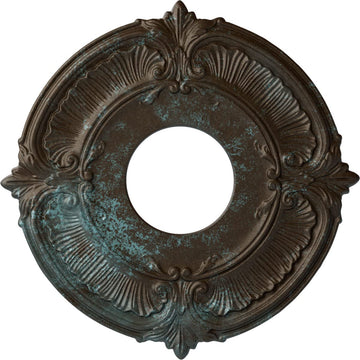 Attica Ceiling Medallion (Fits Canopies up to 3 1/2"), Hand-Painted Bronze Blue Patina