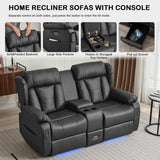Power Reclining Loveseat Sofa, Loveseat Recliner Couch with Console, RV Recliners for Travel Trailers