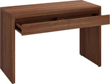 48" Modern Rectangular Wooden Home Office Desk Computer Desk Writing Table with 2 Storage Drawers, Medium Walnut