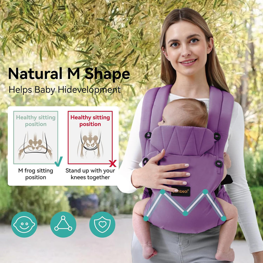 Carrier Newborn to Toddler, 7-45 lbs with Natural Material, Ergonomic Design,Versatile and Adjustable,Hands Free