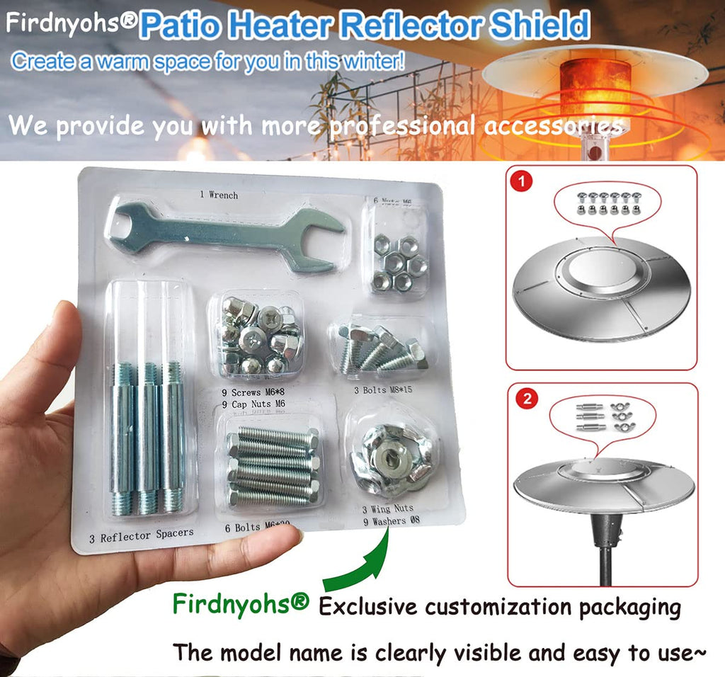 Replacement Hardware Bolt & Nut Set Heater - Propane Outdoor Space Heater Accessories for Round Umbrella Shape