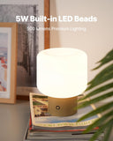 Mushroom Lamp, 5W Cute Cordless Rechargeable Table Lamp with Glass Shade, 3 Color Temps LED Dimmable Ambient Lighting