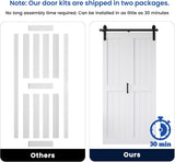Bifold Barn Door 60" x 84", MDF Bi-Fold Sliding Closet Doors with Hardware Kit Included, Pre-Finishe