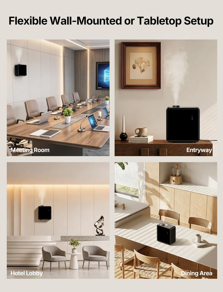 Scent Diffuser, Waterless Essential Oil Diffuser, 4, 500 sq ft