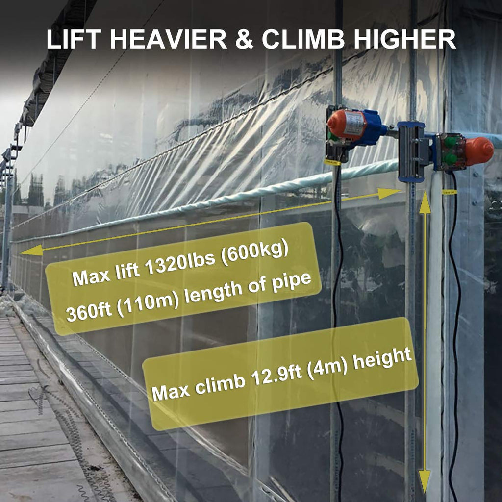 Greenhouse Film Roll Up Side Motor + Precise Bearing Climber for Greenhouse Ventilation, 24V Automatic Venting