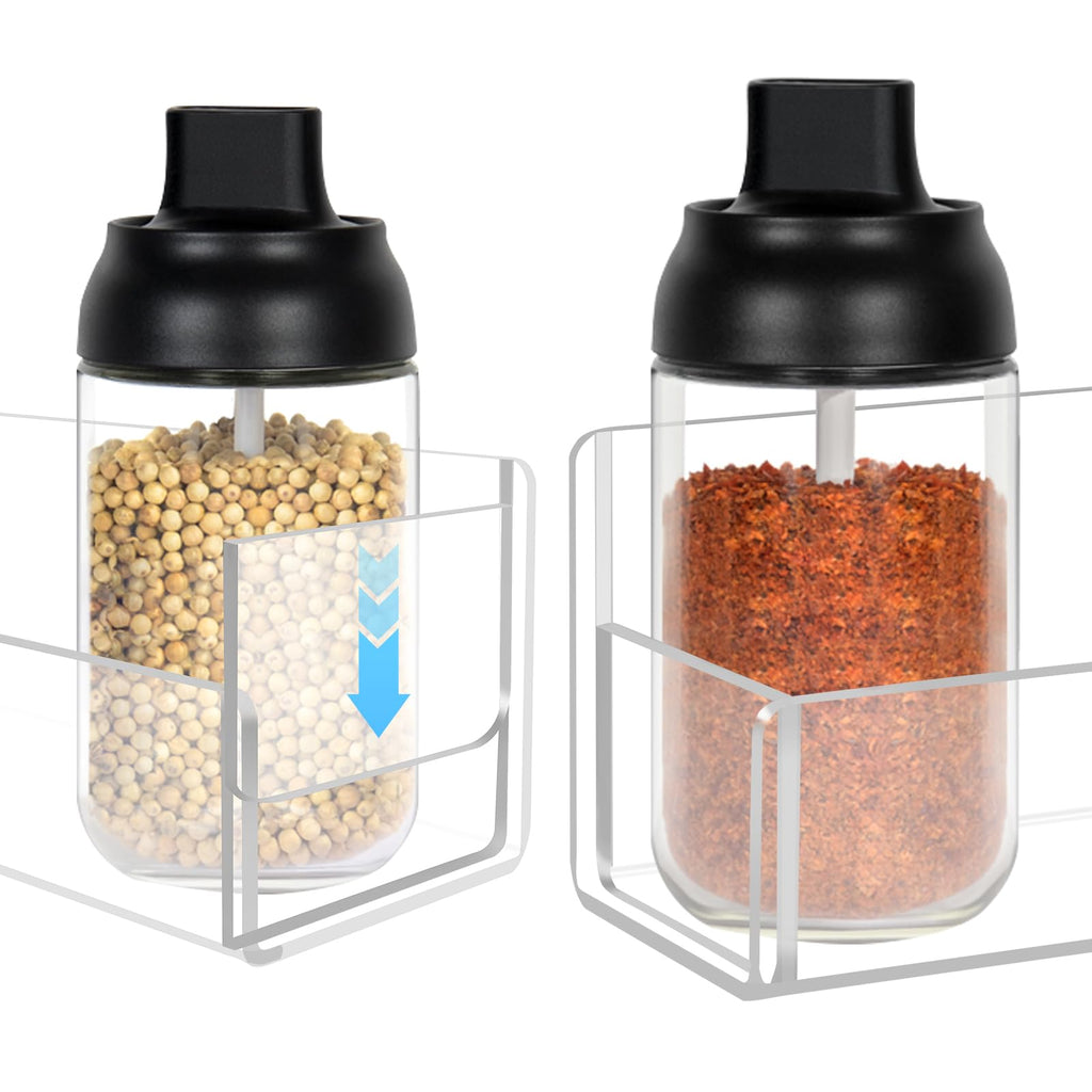 Acrylic Spice Rack Wall Mount-9 Inch, Clear Spice Shelf Storage Holder, 4 Pack Hanging Seasoning Rack Organizer
