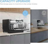 Countertop Dishwasher, Portable Dishwasher, 6 Place Settings & 8 Washing Programs, Speed, Baby-Care, ECO& Glass