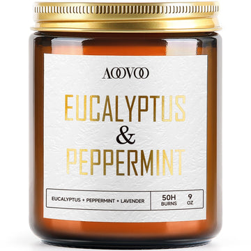 Eucalyptus Mint Candles - 9 oz Scented Candles, Aromatherapy Candle, Soy Candle Scented