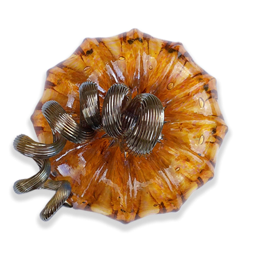 Handmade Glass Pumpkins | Handmade Table Top Home Decor (Squat, Harvest)