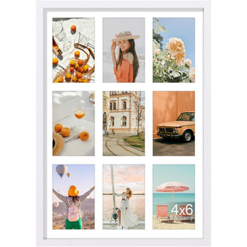 14x20 Collage Picture Frame, Displays 9Pcs 4x6 Pictures, White