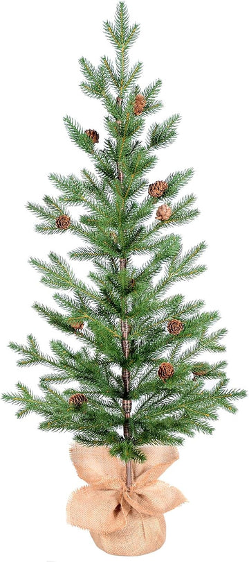 3FT Tabletop Artificial Christmas Tree, 209 PE Tips, Unlit, Office