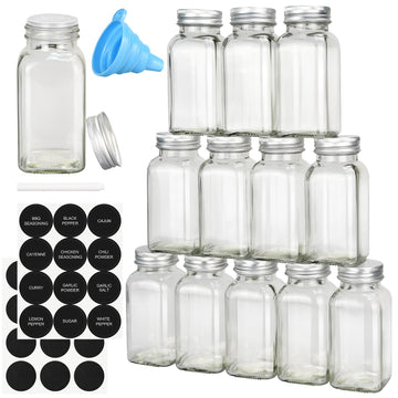 12/24/36 Pack Glass Spice Jars, 4oz Empty Spice Jars