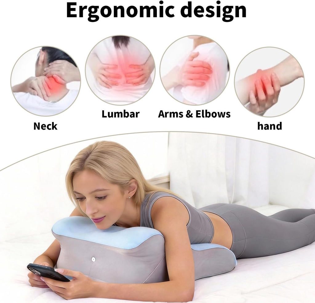 SmileQueen Memory Foam Wedge Pillow for Reading, Legs, Back Support | Purple Wedge Cushion for Bed Rest, TV, Reading