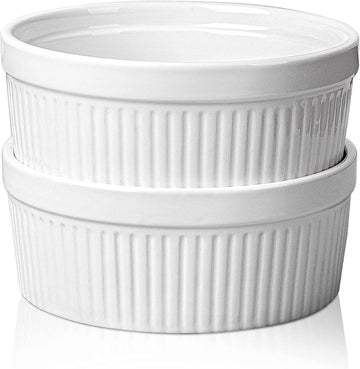 Large 32 Oz Oven Safe/Soup Bowls, 1 Quart Serving Bowls Ceramic Round for Baking, Salad, Pasta, Creme Brulee, Souffle