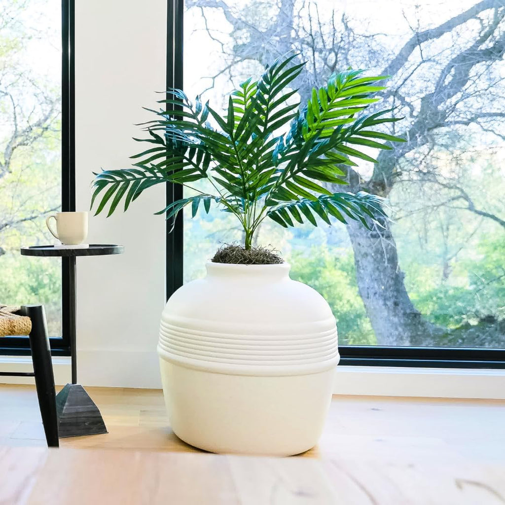 Hidden Litter Box Planter, Decorative Cat Litter Enclosure with Carbon Filter, Artificial Palm Plant