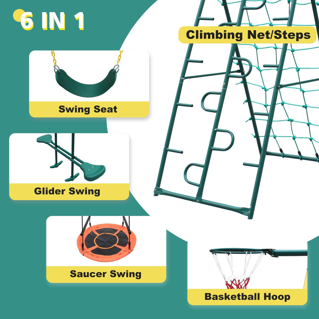 Stand Swing Set Heavy Duty Metal Frame, Extra Large A-Frame Swing Stand for Kids Indoor Outdoor Activity Backyard