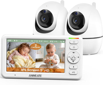 5" Split Screen Baby Monitor with 2 Cameras