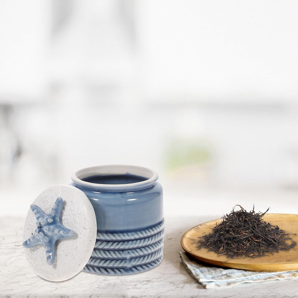 Tea Storage Pot Lidded Tea Canister Coffee Canister Apothecary Jar Style