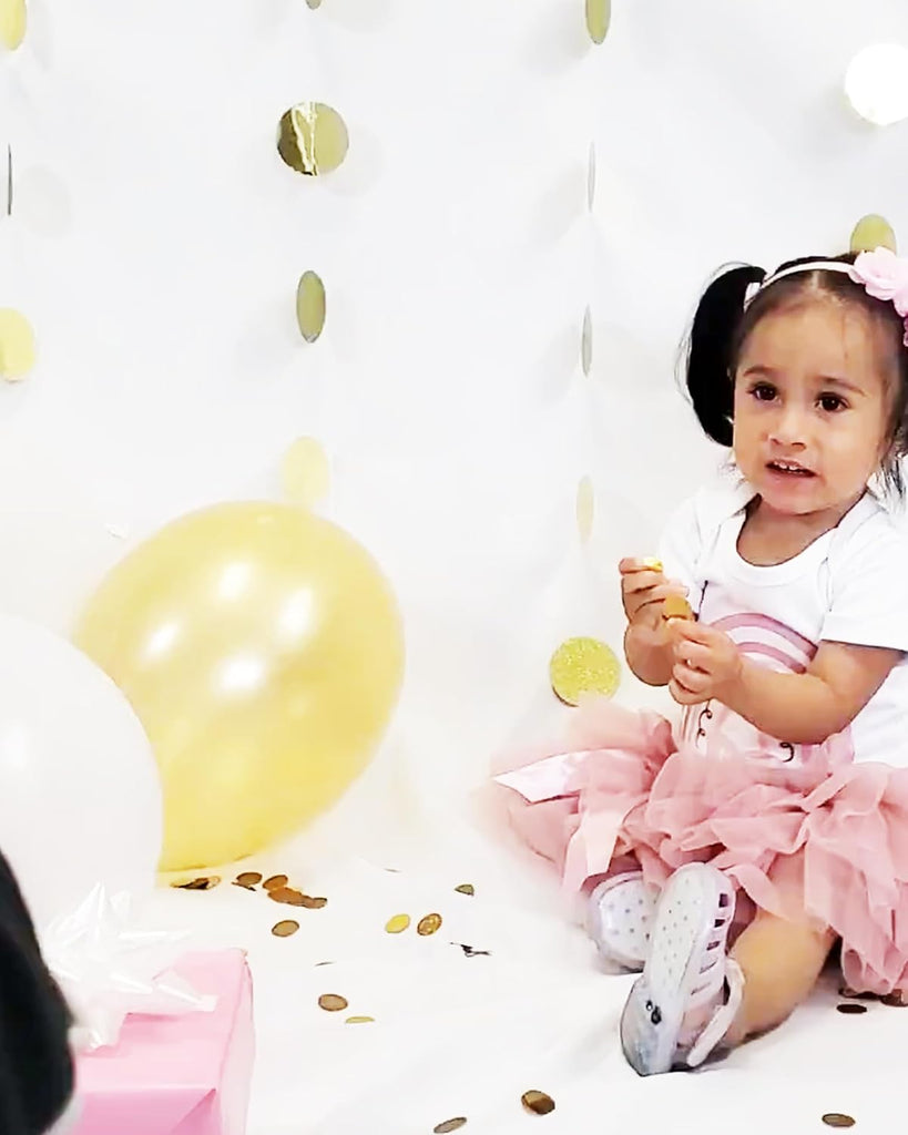 1st First Birthday Baby Girl Tutu Outfit - Onederful - Rainbow Rose Boho Chic - Long & Short Sleeve