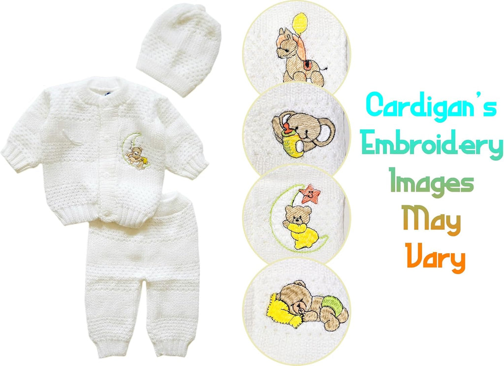 Newborn Baby Boy's Girl's Unisex Warm Winter 3 Pieces Crochet Set