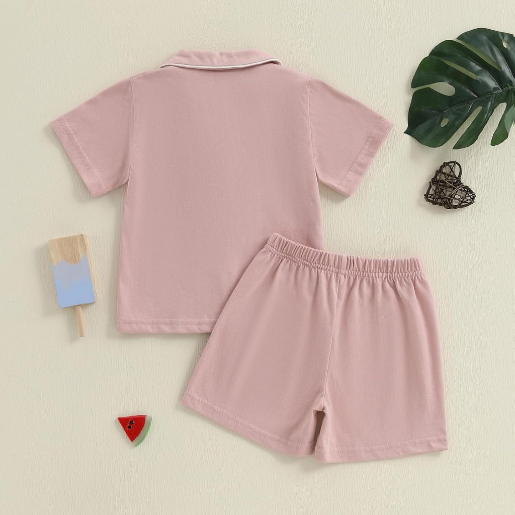 Toddler Baby Pajama Set Boy Girl Short Sleeve Shirt&Shorts Pjs