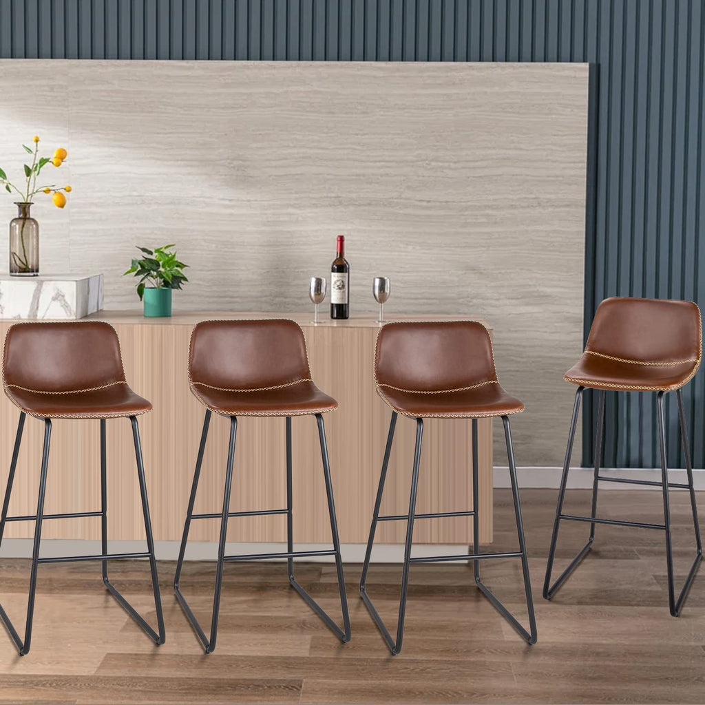 Bar Stools Bar Height Set of 4, Modern Counter Stool with Back Bar