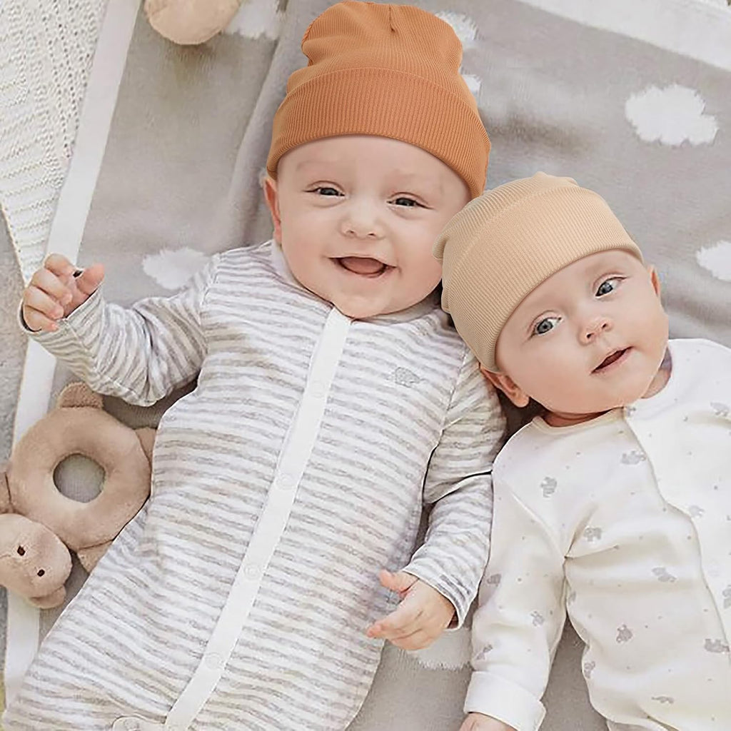 6 Pack Baby Hats Set for Unisex Infant Toddler Soft Beanie Hat for Boys Girls