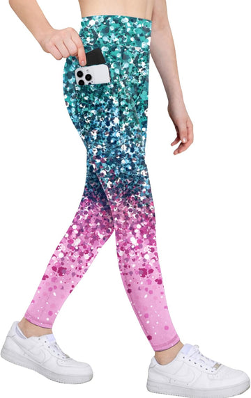 Girls Athletic Leggings with 4 Pockets Kids Workout Yoga Pants