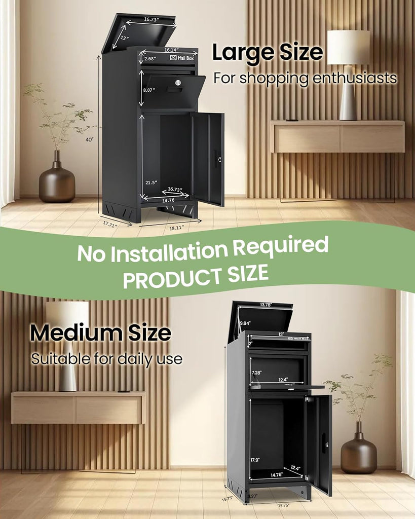 Package Delivery Boxes Delivery Box, Weatherproof Large Drop Boxes Sticker, Package Drop Box (37.9*15.7*15.7 in)