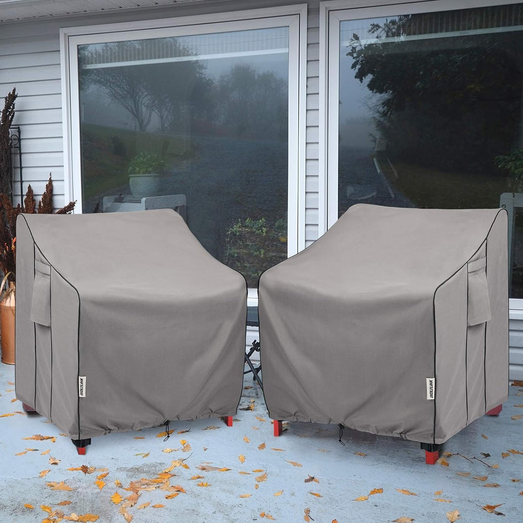 Patio Chair Covers Waterproof, Heavy Duty, 36x37x36 in, 2 Pack | UV resistant, tear proof, windproof drawstring