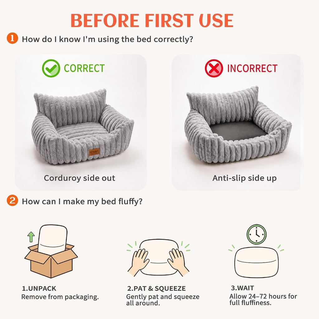 Cat Couch Bed, Soft Sofa for Indoor Cats, Machine Washable