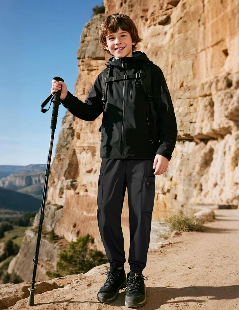 Boys Girls Cargo Pants Kids Water Resistant Hiking Pants Quick Dry