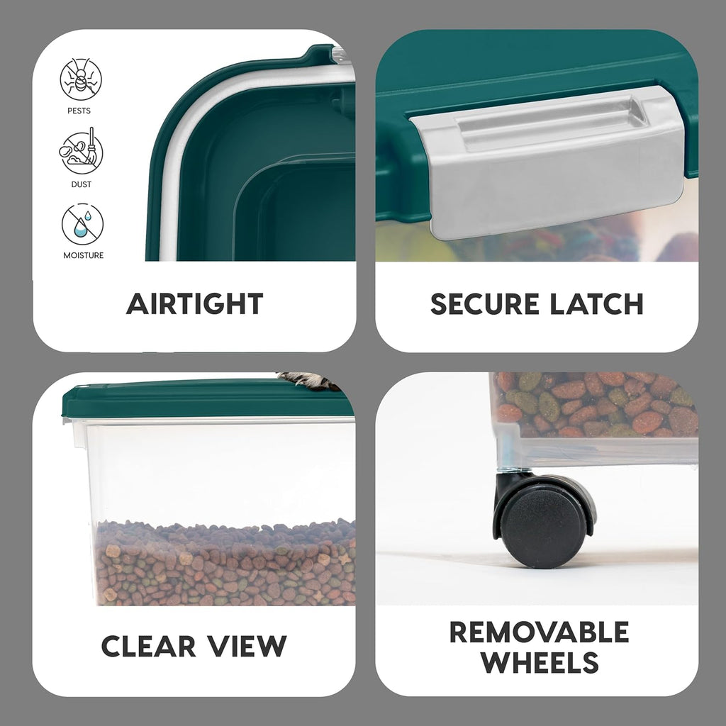 USA Airtight Pet Food Container, Up to 30 lbs & 11 lbs, Green