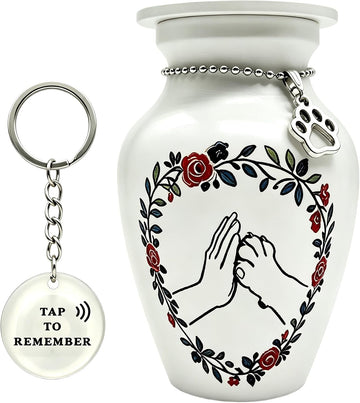 Keepsake Mini Pet Urn, Dual Memorial, Partial Ashes, Dogs & Cats, 2.75in H