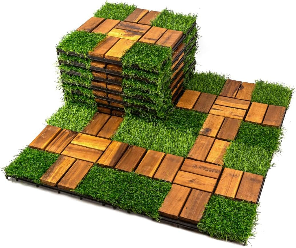 Acacia Wood Deck Tile 10 Pack