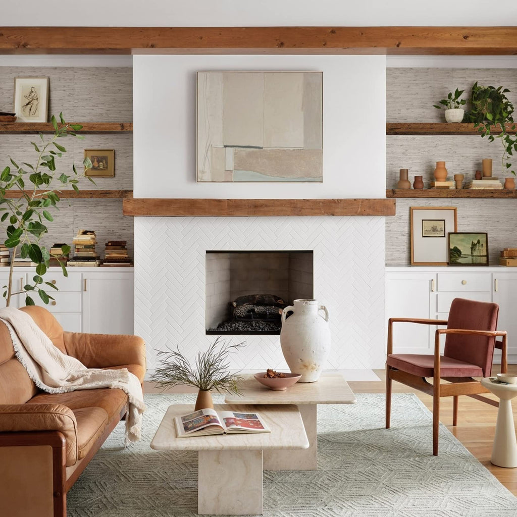 Long Floating Shelves for Wall (Brown, Set of 2, 35.4")