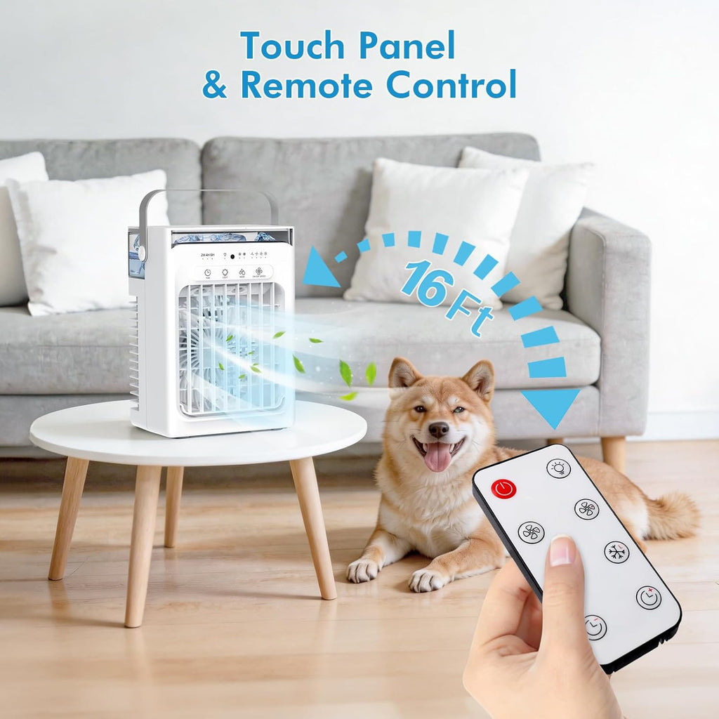 Portable Air Conditioners, 4-Speed Mini Air Conditioner, 3-in-1 Personal Cooling Fan