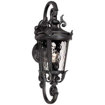 Casa Marseille 19" Black Scroll Traditional Outdoor Wall Light Fixture