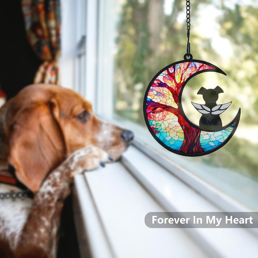 DIY Dog Angel Memorial Suncatcher with Sympathy Card, Memorial Gifts for Loss of Dog Sympathy Gift, Pet