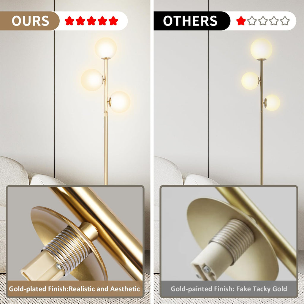 3-Globe Mid Century Modern Floor Lamps