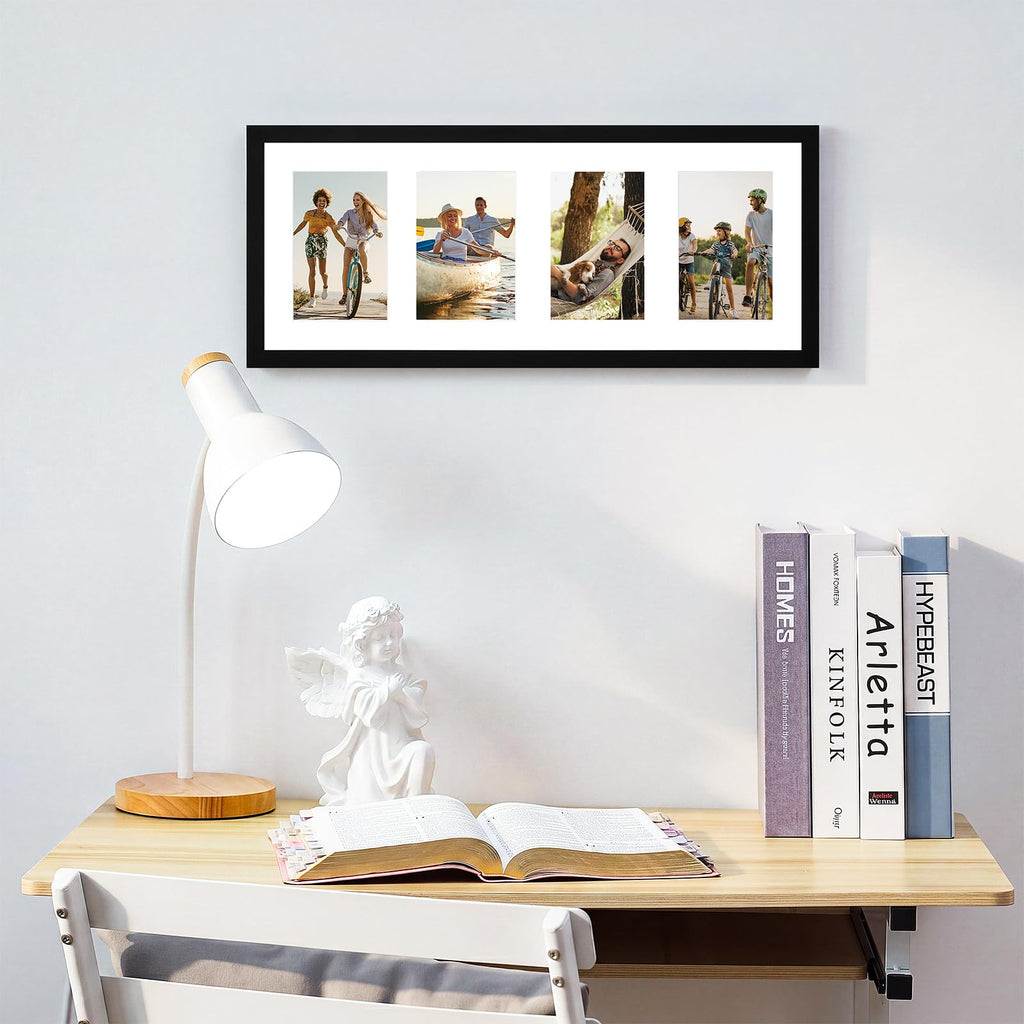 8x20 Collage Picture Frame, Holds Four 4x6 Photos, PVC