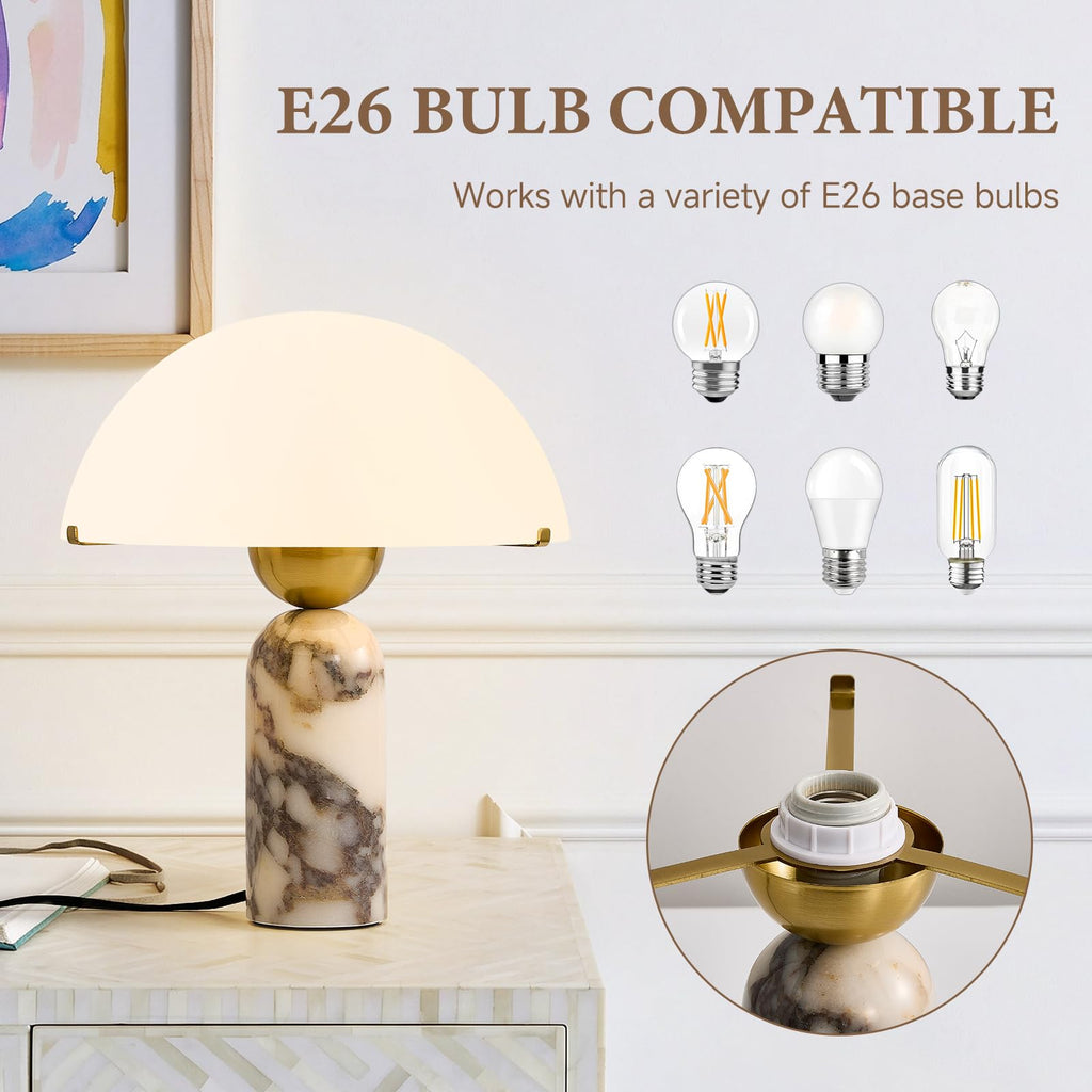 Marble Table Lamp, Modern Mushroom Lamp