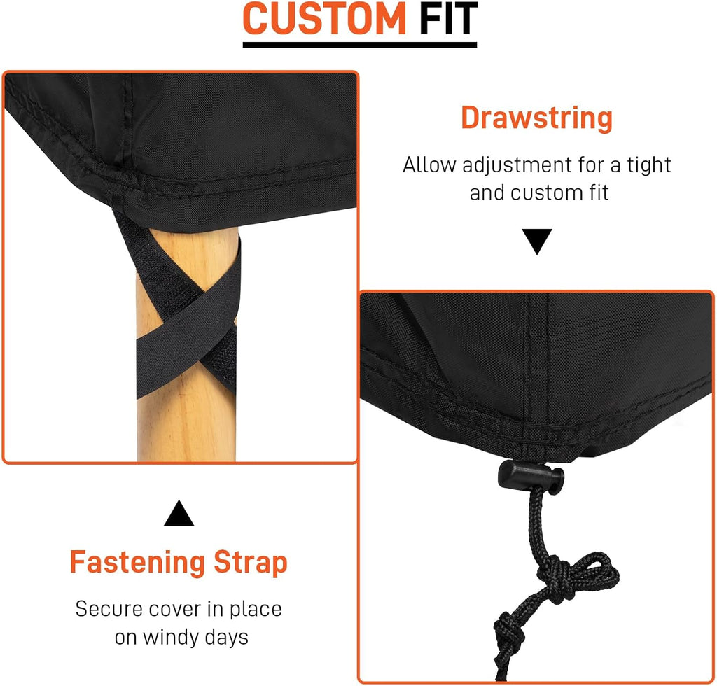 Patio Lounge Chair Cover 2 Pack, 84" x 32" x 32" H, Black | Waterproof, Outdoor Chaise Lounge Covers For Outdoor