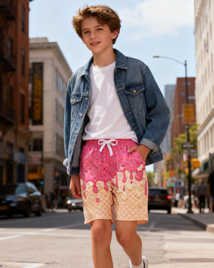 Boys Swim Trunks with Compression Liner Bathing Suit