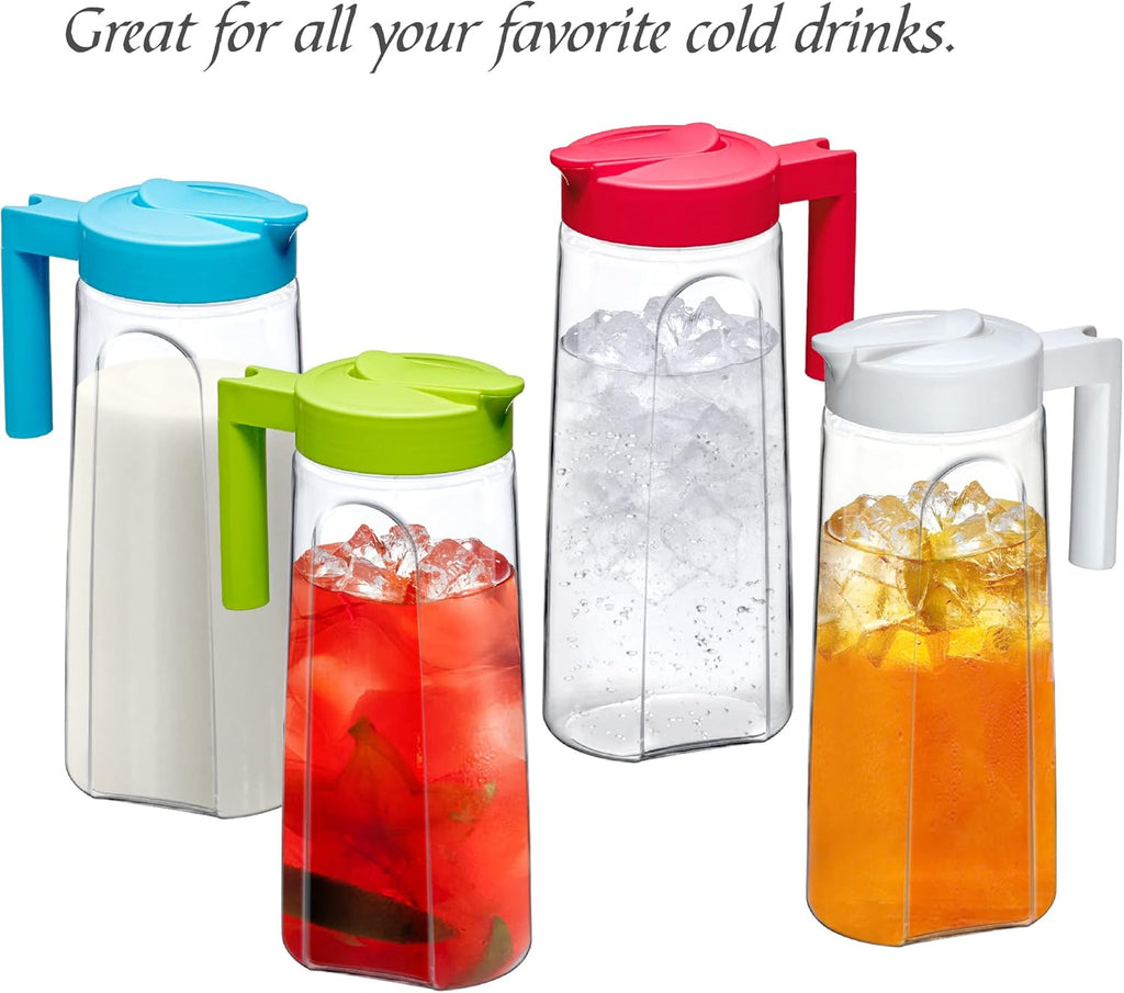 Slim - Tritan Pitcher (64 oz), Unbreakable Plastic Water Pitcher with Lid, BPA-Free, Heat-Resistant, Dishwasher-Safe