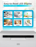 Countertop Dishwasher, Counter Dishwasher with 6 Wash Programs, 6-Place Setting Capacity, Stainless Steel Interior