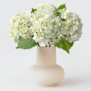 20 inches 4 Pcs Ivory White Real Touch Artificial Boho Lifelike Real Looking Latex Hydrangeas Flower with Long Stem