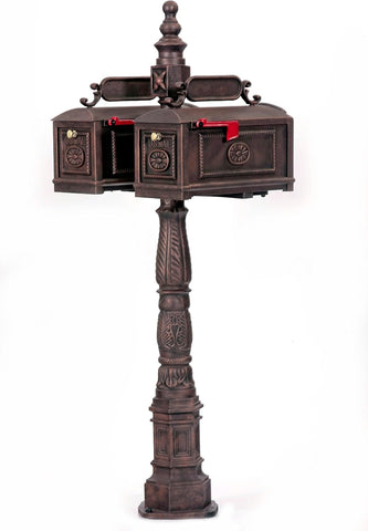 Decorative Residential Curbside Cast Aluminum Double Mailbox Bronze Authentic * Original * Exclusive