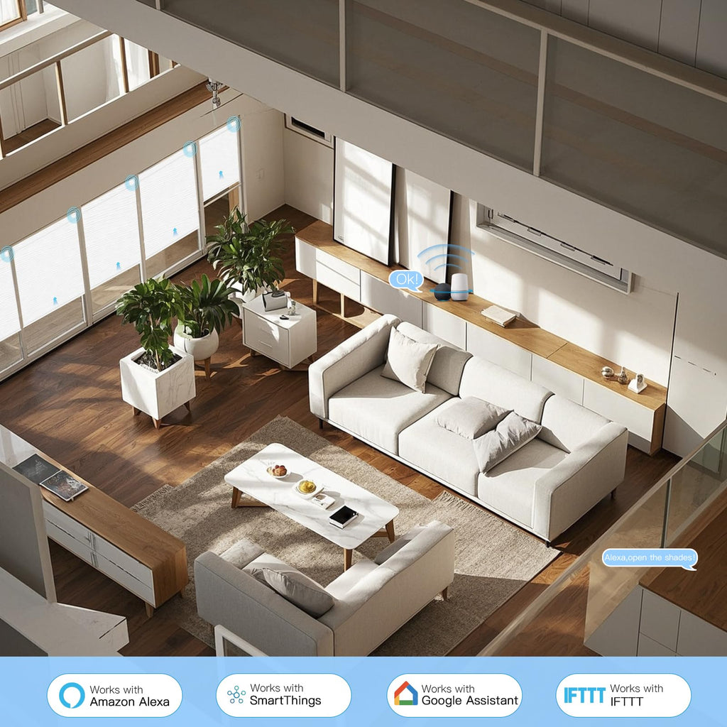 Motorized Blinds with Remote, Automatic Smart Blinds with Valance, 100% Blackout Motorized Shades for Indoor Windows